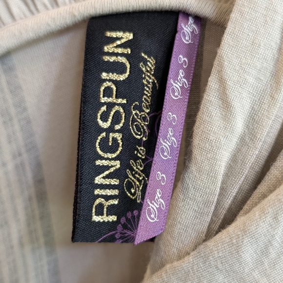 Ringspun Beige Geometric Flower Print Dress - Picture 4 of 4